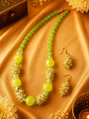 Lime Green Beaded Necklace Set